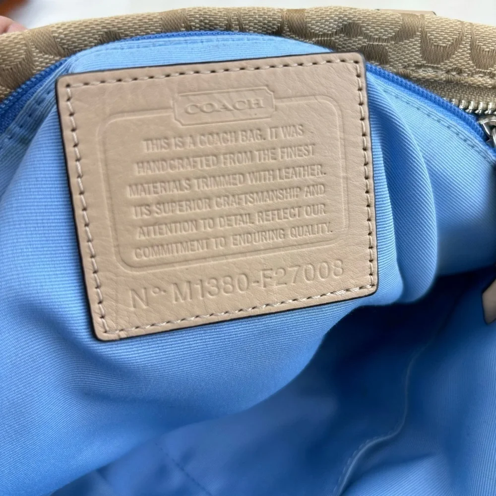 COACH SIGNATURE STRIPE TOTE SHOULDER BAG - Picture 7 of 9